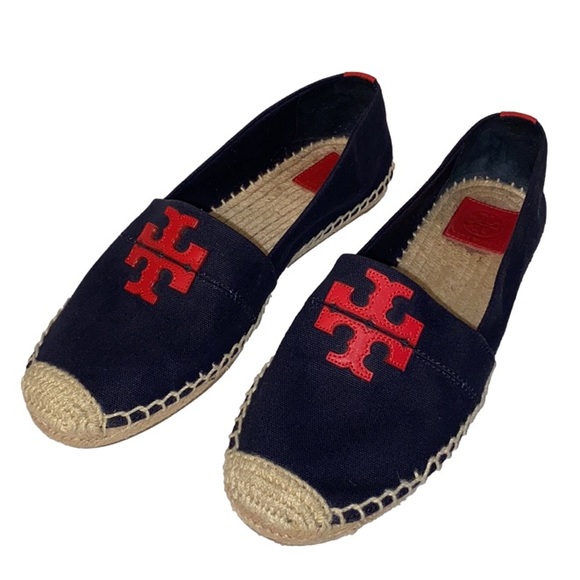 Tory Burch Shoes - Tory Burch Navy Blue and Nautical Red Espadrilles Flats. Sz 10